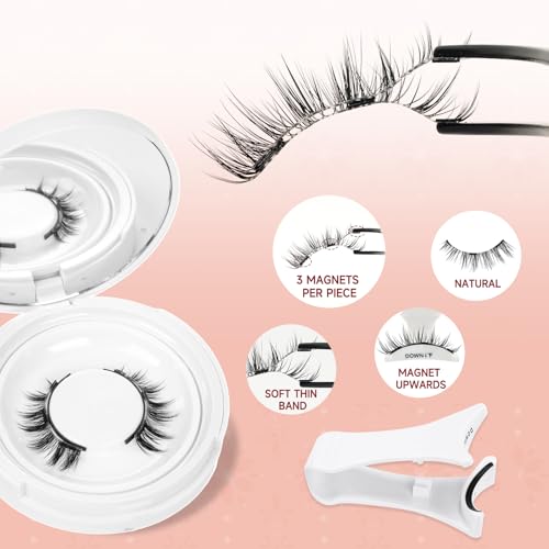 Higu clace Magnetic Eyelashes with Applicator Magnetic Lashes Natural Look Manga Lashes Pesta?as Magn?ticas Easy to Wear and Remove(DJCX-I)
