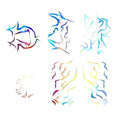 Temporary Tattoos Cosplay Tattoos Stickers Prop Demonn Cosplay Accessories Anime Purple Temporary Tattoos for Dance, Cosplay, Halloween Accessories (B)