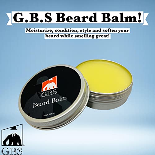 G.B.S Beard Balm with Citrus Scent - Styles, Strengthens & Softens Beards & Mustaches - Leave in Conditioner Wax for Men (1 Pack)