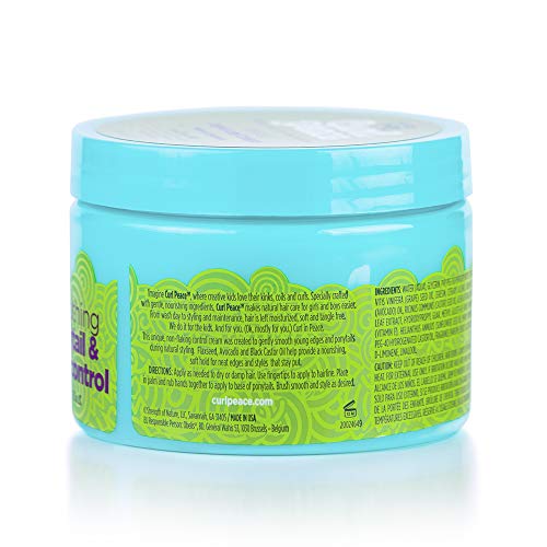 Just For Me Curl Peace Smoothing Ponytail & Edge Control (3 Pack) - Finishes & Holds, Contains Flaxseed, Avocado Oil & Black Castor Oil, 5 oz