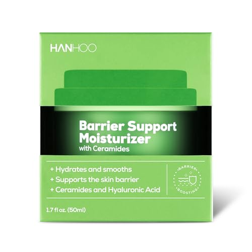 HANHOO Barrier Support Moisturizer with Ceramides, 1.7 Fl. Oz., Face Moisturizer with Ceramides and Hyaluronic Acid, Soothes Skin Barrier, Gel-Cream Moisturizer, For Acne-Prone Skin