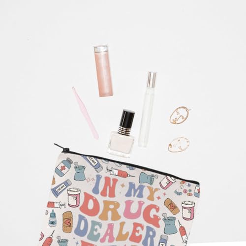 TGBJE Drug Dealer Gift In My Drug Dealer Era Makeup Bag Pharmacist Gift Medication Distributor Zipper Pouch Weed Gift (Drug Dealer Era bag)