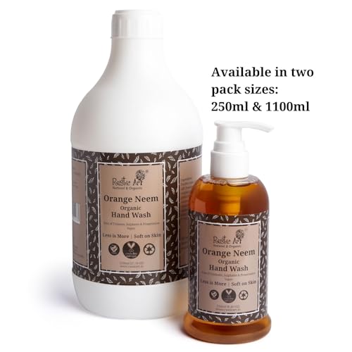 Organic Orange Neem Hand Wash | Soap based | Liquid Refill Pack | 1100mL (1100mL)