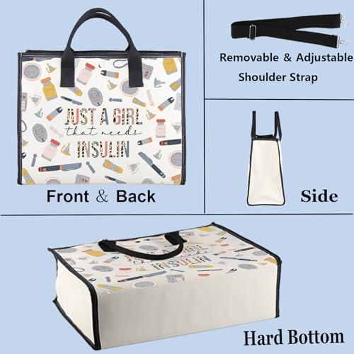 WZMPA Diabetes Insulin Makeup Bag Diabetes Awareness Gifts Just A Gil That Needs Insulin Zipper Bag Diabetic Supply Kit (Just a girl insulin BG)