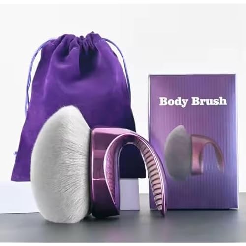 Body Makeup Brush ? Extra Large Kabuki Applicator for Self Tanner, Bronzer & Foundation ? Flawless, Streak-Free Airbrushed Finish ? Vegan, Charcoal-Infused Bristles