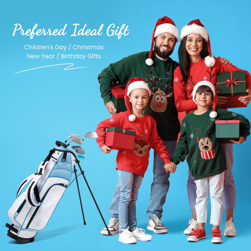 Junior Golf Club Set - 6-Piece Right-Handed with Stand Bag & Head Covers