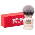 Simpsons Shaving Brush Chubby 1 CH1 Sovereign Fibre - Faux Ivory Handle - Premium Wet Shave Tool for Rich Lather - Extra Soft & Dense - Luxury Shaving Brush for Smooth, Comfortable Grooming