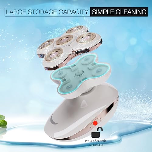 Electric Razors for Women Legs: Rechargeable Shaver with Detachable Head - Waterproof Wet Dry Lady Hair Remover - Applicable to Legs and Arms