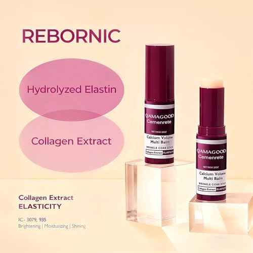 Cemenrete Calcium Multi Balm, Wrinkle Core Stick | Anti-aging, Sagging, Wrinkles | Containing Collagen Moisturizing Stick, Vitamin E, Repair moisturizing Cream, Firming Skin (1PC)