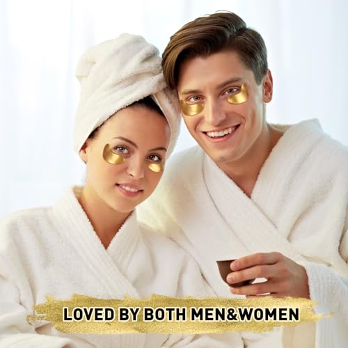 CHMI Under Eye Patches (100 Pairs) - 24K Gold Eye Patches for Puffy Eyes, Dark Circles, Eye Bags and Wrinkles, Collagen Skin Care Products, Beauty & Personal Care