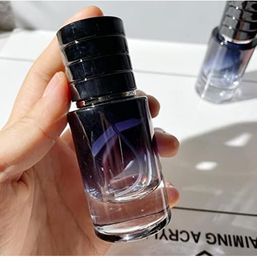 30ML Glass Perfume Bottles Empty Gradient Black Spray Perfume Bottles with Black Screw Lid Refillable Portable Empty Square Perfume Atomizer Vials Refillable Cosmetic Containers for Perfume Essential