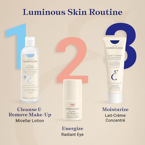 Embryolisse Micellar Lotion Makeup Remover for Sensitive Skin, Gentle Cleansing and Toning Floral Water with Chamomile, Cornflower & Witch Hazel, No-Rinse
