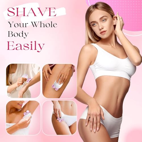 Electric Razors for Women Legs, Rechargeable Rotary Painless Shaver for Legs Bikini Facial Hair Removal, Body Wet/Dry Razor Water Resistant Grooming Kit, Cordless Womens Trimmer for Grooming, Pink