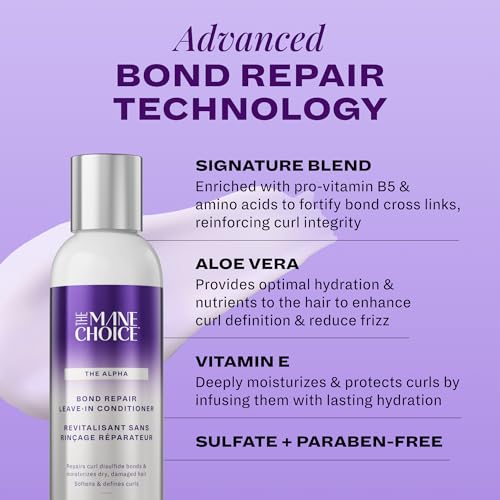 The Alpha Recoil & Curl Bond Repair Leave In Conditioner, 6 oz, Leave-In Cream for Coily, Curly, Wavy Hair, Repairs, Strengthens & Moisturizes with Vitamins & Amino Acids