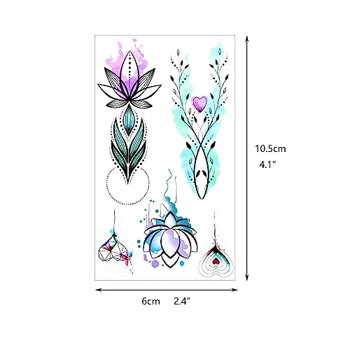 Glaryyears Flower Temporary Tattoos for Women Girls, 30-Pack Variety Pack Small Floral Fake Tattoos Stickers, Sexy Realistic Tattoos of Blossom Rose Lavender Butterfly on Arm Wrist Back Body