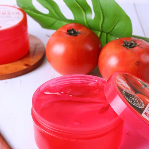 Jigott Natural Tomato Moisture Soothing Gel 300ml/10.56 fl.oz - Artificial Coloring Fee, Benzophenone Free, Mineral Free, No Paraben (Tomato)