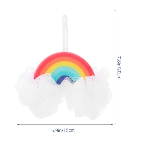 FRCOLOR Cloud Bath Sponges Loofahs Rainbow Shaped Exfoliating Scrubber Bath Brush for Kids Women Men Body Shower