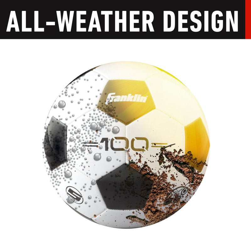 Franklin Sports Competition 100 12 Soccer Balls with Pump - Deflated - Size 5, Black