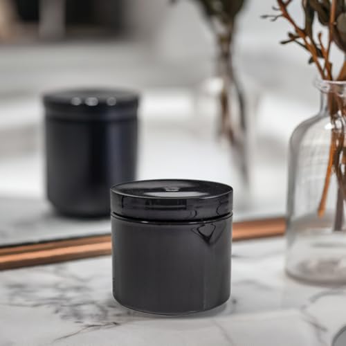 JUVITUS Black Large 16 oz PET Plastic (BPA Free) Large Refillable Jar - (6 pack)