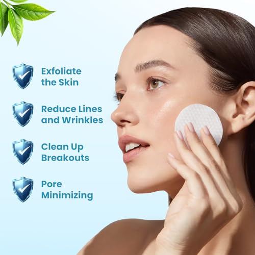 Glycolic Acid Resurfacing Pads, 15% Ultra Pure Glycolic Acid & 2% Salicylic Acid Exfoliating Peel for Face, Keeps Skin Smooth and Prevents Wrinkles and Lines, Radiant Skin Renewal - 60 Pads