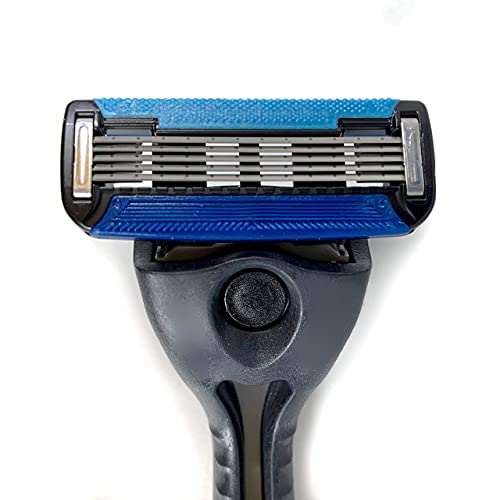 Preserve POPi Shave 5 Razor System Made with recycled Ocean Plastic, Charcoal Grey and Preserve POPi Shave 5 Replacement Cartridges for Preserve POPi Shave 5 Razor (4 Count) Bundle