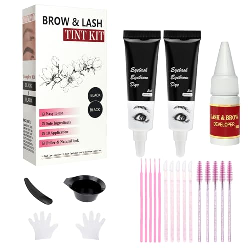 Black Eyebrow Color Kit for Women Waterproof Instant Result Lash Color Kit Salon or Home Use