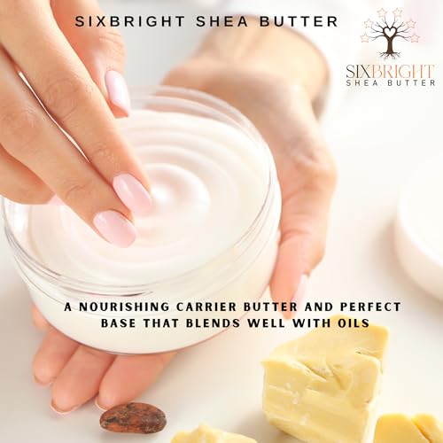 Sixbright Unrefined Cocoa Butter ?16 oz | 100% Pure, Food Grade- Natural Moisturizer for Dry Skin, Fades Stretch Marks & Scars ,For Skin, Hair, DIYs. Chocolate Aroma