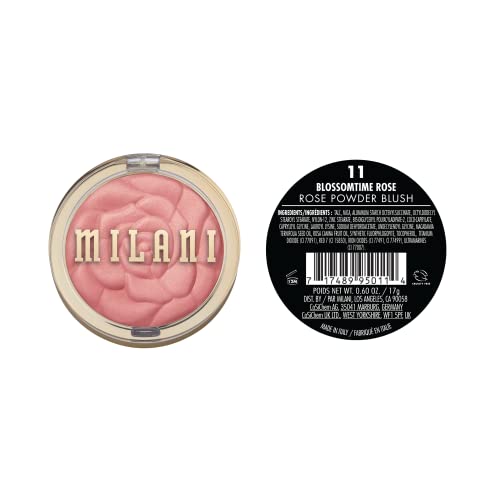 Milani Rose Powder Blush - Blossomtime Rose (0.6 Ounce) Cruelty-Free Blush - Shape, Contour & Highlight Face with Matte or Shimmery Color