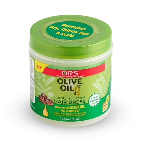 ORS Fortifying Creme Hairdress infused with Castor Oil for Strengthening Olive Oil Hold & Shine Wrap Set Mousse Infused with Coconut Oil for Restorative Shine - Bundle