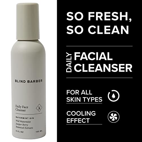 Blind Barber Face & Beard Care Kit - 3-Piece Set Includes Daily Face Cleanser, 2-in-1 Daily Moisturizer & Aftershave, and Beard Balm - Full-Size Skincare & Beard Styling Products for Guys