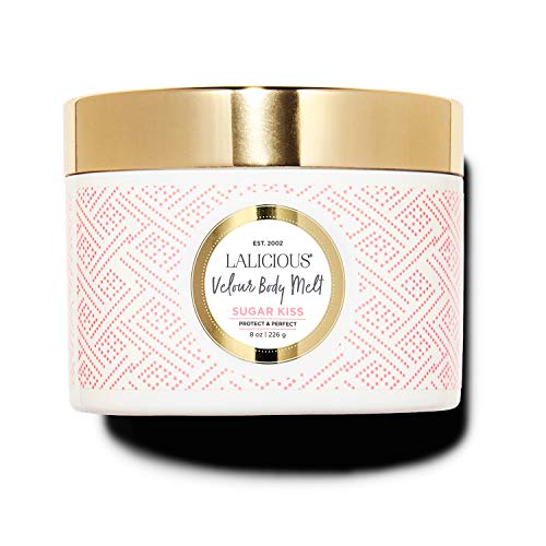 LaLicious Sugar Kiss Velour Body Melt - Multitasking Balm-to-Oil Skin Moisturizer with Macadamia Oil & Coconut Oil - Shave Gel, Hair/Scalp/Hand/Foot Mask - Help Prevent Stretch Marks (8oz)