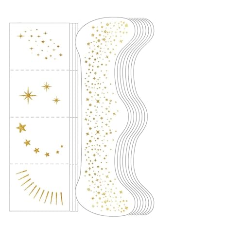 Glitter Freckles Face Tattoo - 20Pcs Waterproof Gold Temporary Sparkle Patches for Women Glow Up Makeup Patches Accessories Cosmetic Glitter for Face