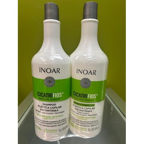 Inoar Cicatrifios Shampoo & Conditioner Renewal Haircare Duo with RejuComplex3 & Argan Oil, 33 Fl Oz Each