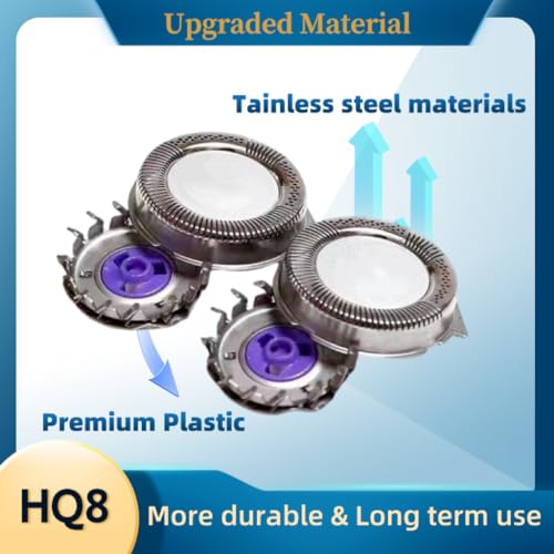 3 Pcs Upgraded HQ8 Replacement Heads Fit for ss Norelcos 7250XL 7240XL 7310XL AT830 PT735, Men's Shaver Heads Blades Cutter Replacement, Dry and Wet Shaving & Easy to Clean£¬Razor Accessories