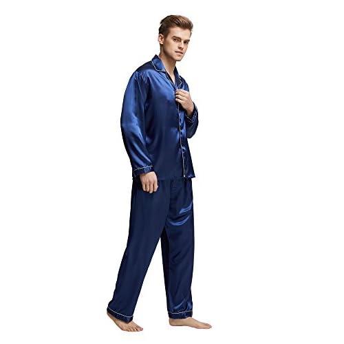 TONY & CANDICE Men's Classic Satin Pajama Set Sleepwear