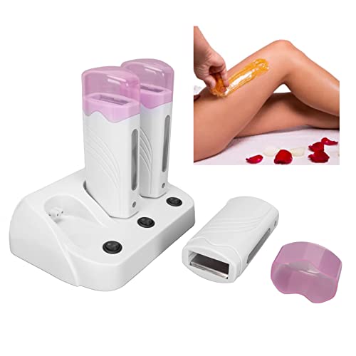 Triple Roll-On Wax Warmer Heater, Fast Heat Electric Hair Removal Wax Melting Machine, Portable Depilatory Wax Heater for Home & Salon Use