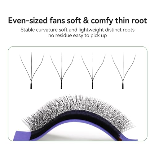 COAST GIRL YY/3D/4D/5D/6D W Shape Eyelash Extensions Premade Volume Fans 0.07mm C/D Curl 8-15mm W Lashes Volume Fans Premade False Eyelashes (3D W 0.07 D, 8-15mm Mix)