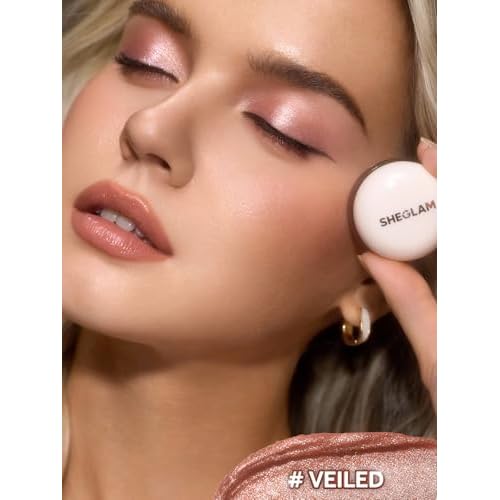 SHEGLAM Starstruck Cream Eyeshadow Pot High Pigment Long-lasting Shimmer Single Eyeshadow-Veiled