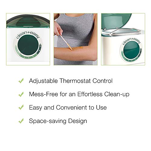 Clean + Easy Deluxe Wax Warmer ? Thermostatically Controlled Hair Removal Wax Heater for Salon & Home Use, with No-Mess Scraper Bar, 120V