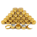 30 pack 5ml Lip Balm Tin Cans, 5g Mini Aluminum Makeup Sample Containers with Screw Lid, Empty Metal Tins Pot Storage Travel Jars for Cosmetic Cream Candle Tea, 5 Gram Small Tins, Gold Color