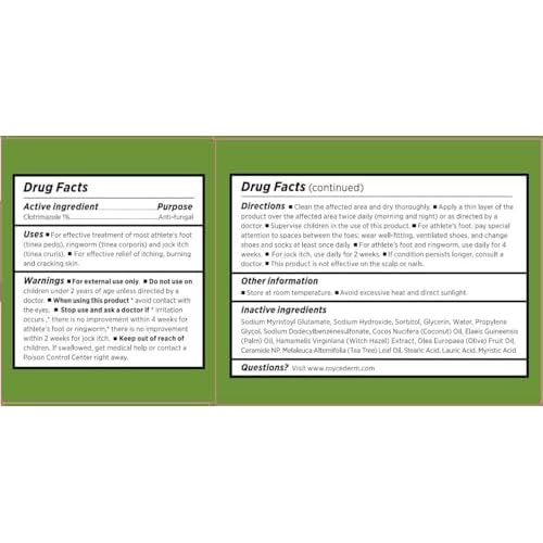 Roycederm Antifungal Bar Soap - Tea tree Oil Soap - Athlete¡¯s Foot Treatment for Jock Itch & Ringworm - Medicated Antifungal Soap with Clotrimazole 1% - Tea Tree Oil Scent, 3 Pack