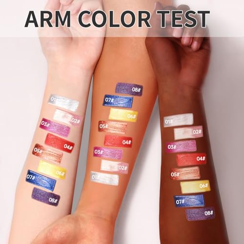 8 Colors Matte Champagne Rose Gold Lip Gloss, Multi-use Lip and Cheek Lip Tint Hydrating High Shin Tinted Formula for Fuller, Softer Lips, Cruelty-Free, Long-Lasting, 02#