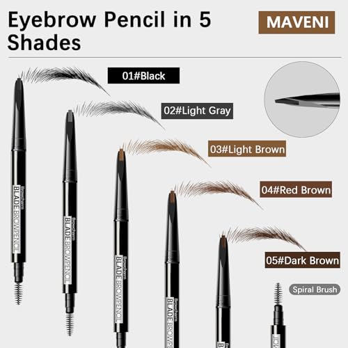 Browcharm Microblading Eyebrow Pencil for Women,0.1mm Ultra-Fine Mechanical Pencil,Makeup Brow Definer Waterproof (CU 05 Deep Brown, 1 Count Pack of 1)