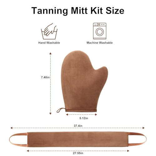 3 Pack Self Tanner Mitt Applicator Kit - Premium Sunless Tanning Mitts & Gloves Set with Double-Sided Waterproof Design for Streak-Free Application