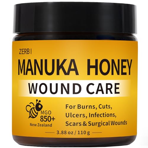Manuka Honey for Wounds, Speed up Healing for Cuts, Surgical Wounds, Scars, Foot Ulcers, Infection, Burns, Non-Sticky, No Crystallization, Easy to Apply, 3.88 oz