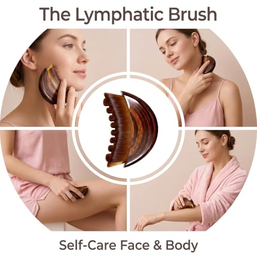 Lymphatic Contour Face Brush for Sculpting, lymphatic Face Brush gua sha facial tools Lymphatic Drainage Massager for skin care, Anti-Puffiness, Detox & Lift, Improves Skin Glow, Relieve Fatigue