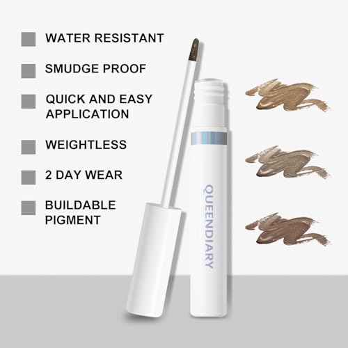 QueenDiary Eyebrow Stain Long Lasting Eyebrow Makeup Smudge-proof Eyebrow Gel Waterproof Transfer-proof Vegan Cruelty-free Eyebrow Gel (Black Brown)