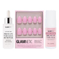 Glamnetic Press-On Nails - Think Pink | Super Strong Brush On Glue & Press-On Nail Remover | Solid Opaque Light Pastel Pink Short Oval Nails, Reusable | 15 Sizes - 30 Nail Kit