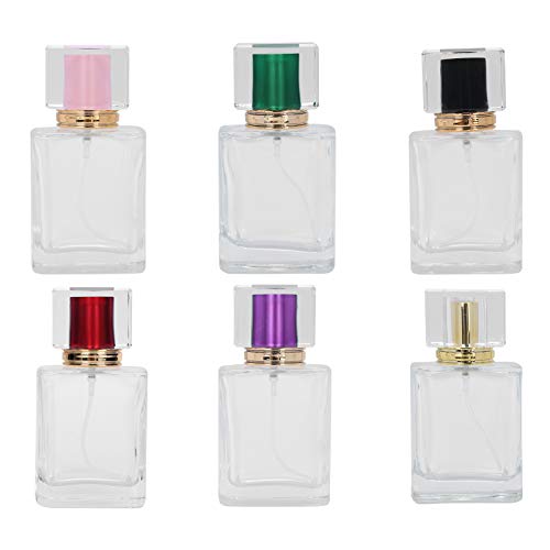 Sonew 6Pcs Glass Refillable Spray Bottle, Empty Perfume Bottle Atomize Cosmetic for Travel or Home DIY (50ml)