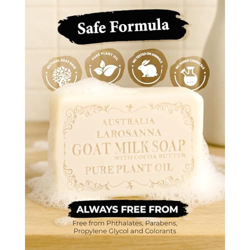 Australian Goat Milk Soap,Helps Moisturize,Smooth & Cleanse Skin,Triple-milled Bar Soap with Cocoa Butter,Aloe Vera and Pure Plant Oil,Body Soap Bars 6.3 oz for Adults & Babies,Pack of 1